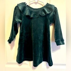 Hanna Andersson Green Velour Holiday Dress 18-24m